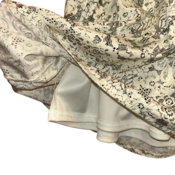 Tulle by Anthro Women’s Medium White & Black Floral Tie Cinch Waist Mini Dress - Picture 9 of 13